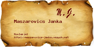 Maszarovics Janka névjegykártya